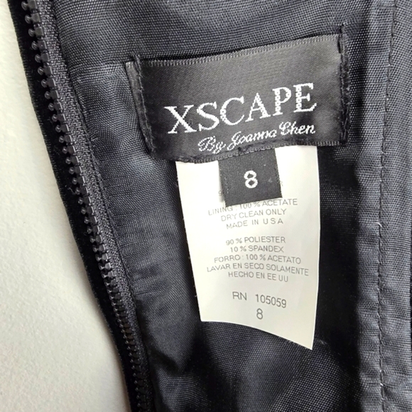 XSCAPE Vintage 90's Y2K Halter Top Velvet Satin Black Womens Size 8 - Picture 11 of 12